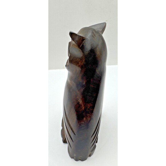 Vtg Ironwood Polished Hand Carved Wooden Owl Figurine Sculpture Decorative 4" - Picture 7 of 9